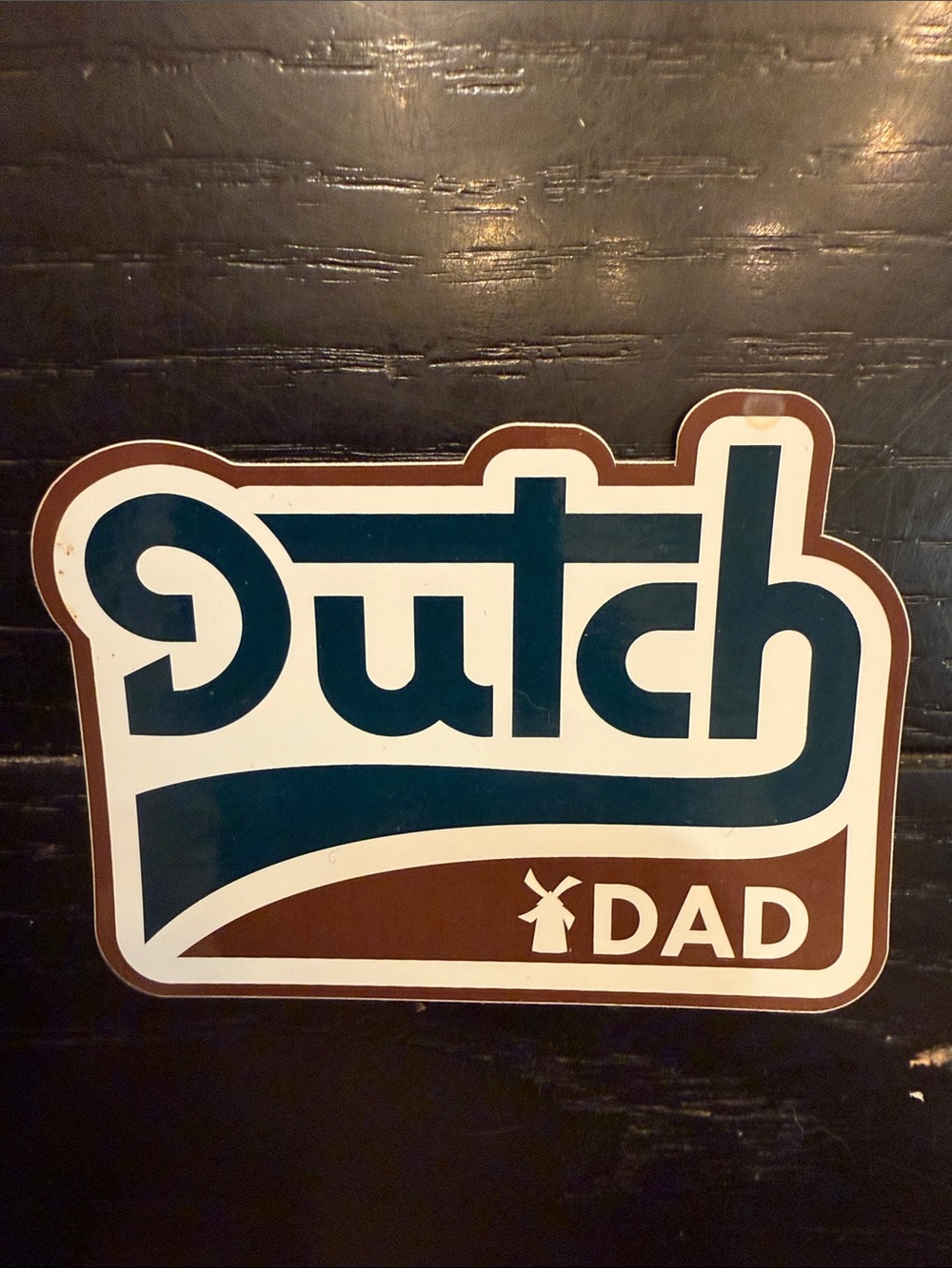 Dutch Bros Retro 'Dutch Dad' Sign - Blue and Brown